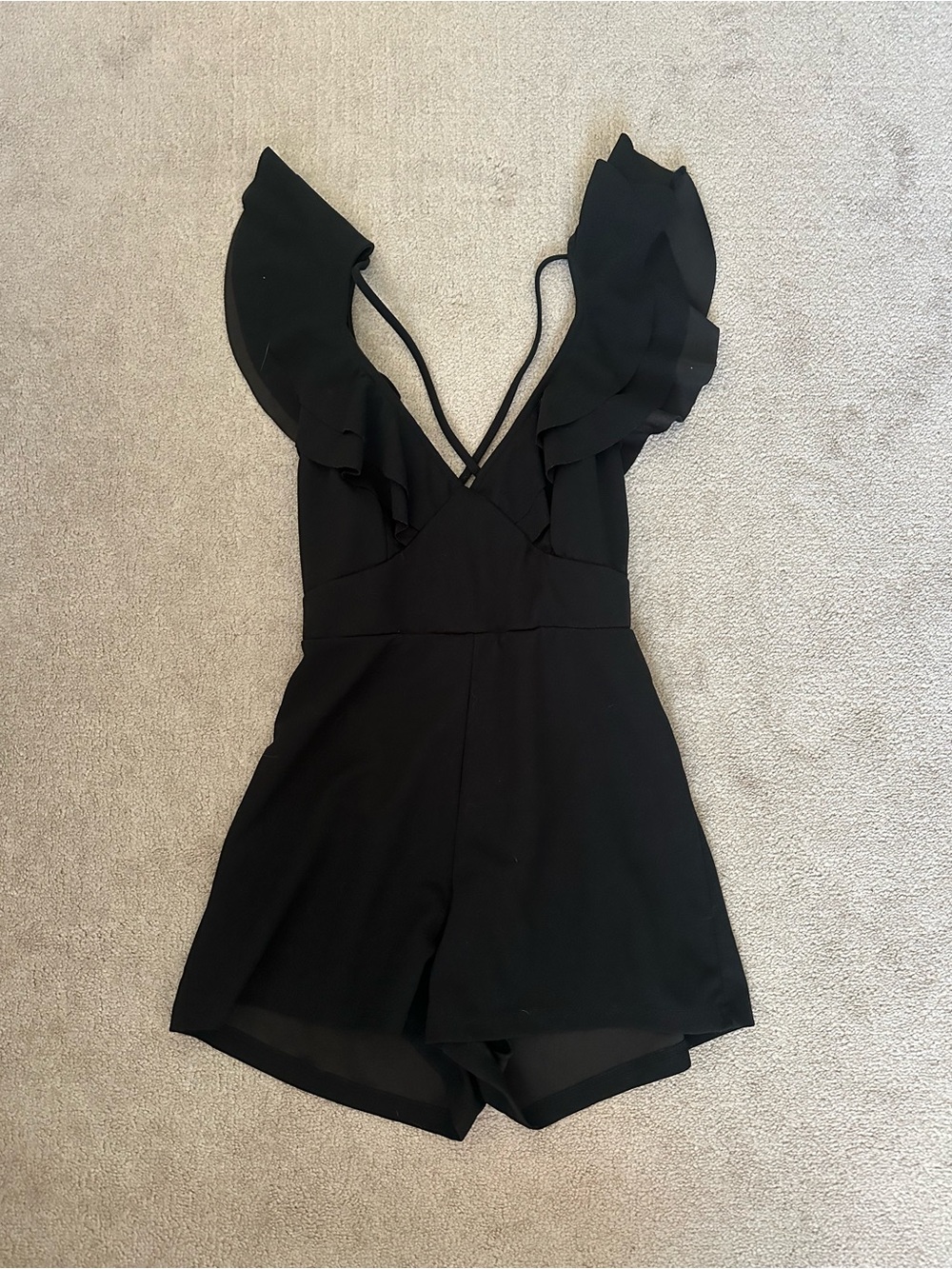 open back vneck romper